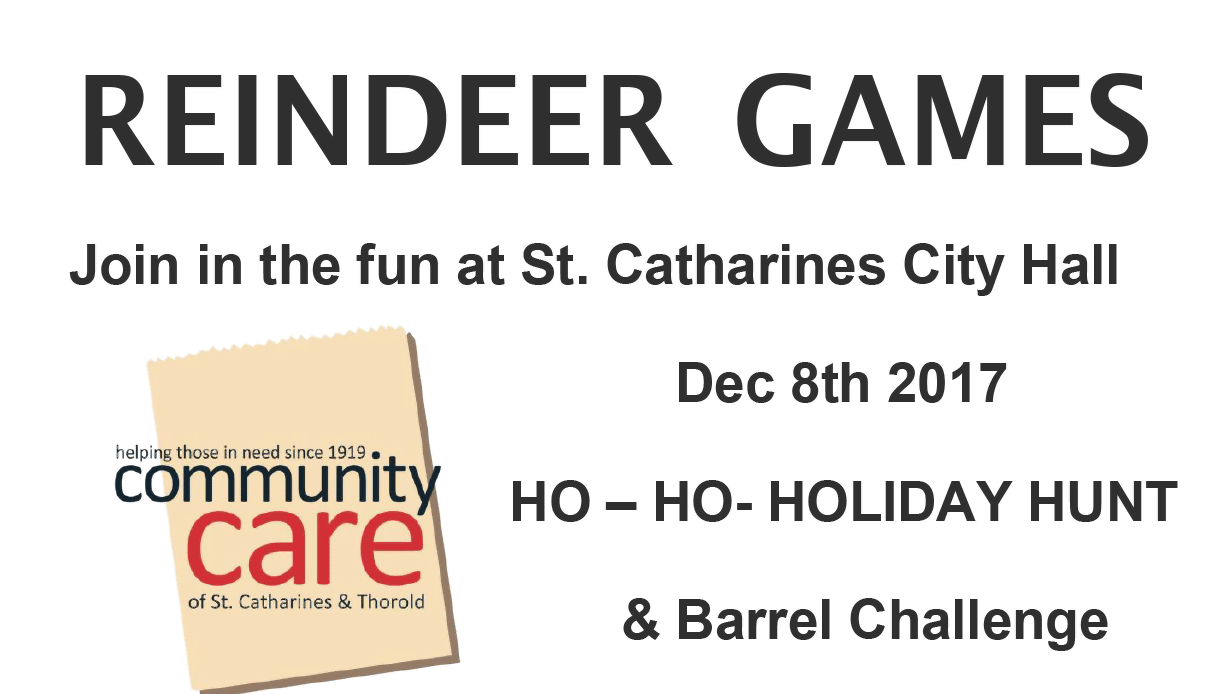 REINDEER GAMES - Join in the fun at St. Catharines City Hall - December 8th, 2017 - Ho-Ho-Holiday Hunt and Barrel Challenge