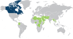 Countries requiring biometrics for Canadian visas, 2015