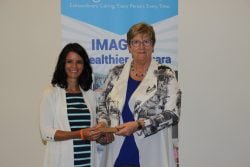 Communications Specialist Lisa Pepperall and Niagara Health President Suzanne Johnston.