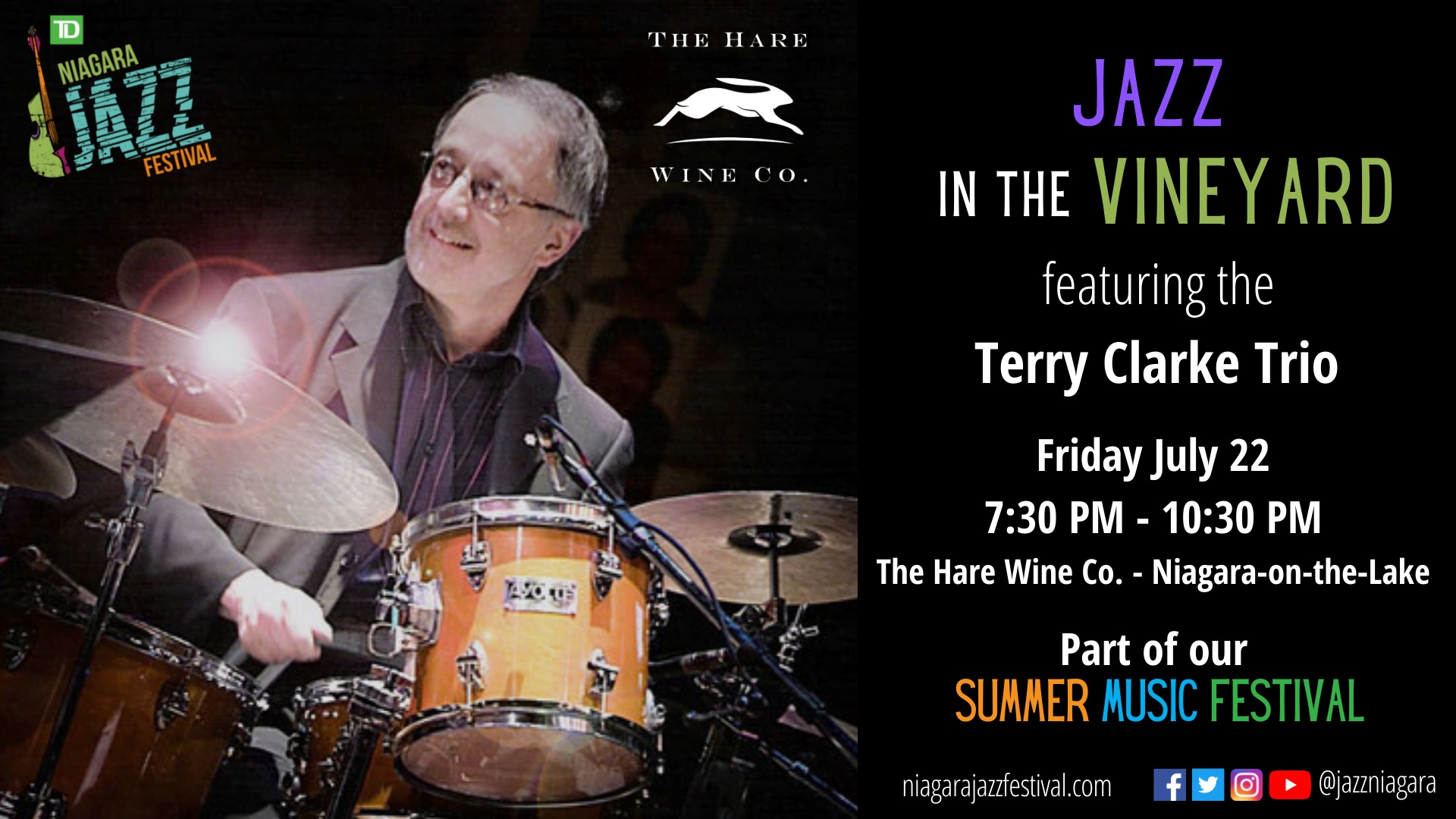 JAZZ in the VINEYARD featuring the Terry Clarke Trio Greater Niagara