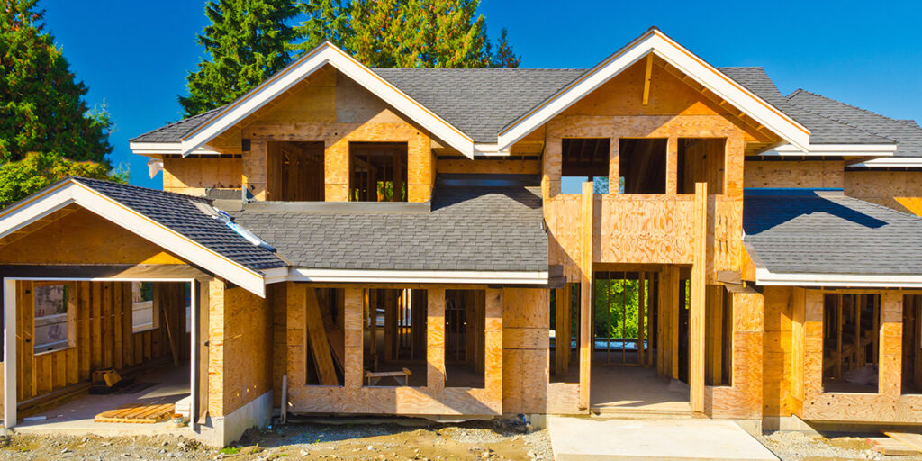 A new home under construction in Vancouver, Canada.