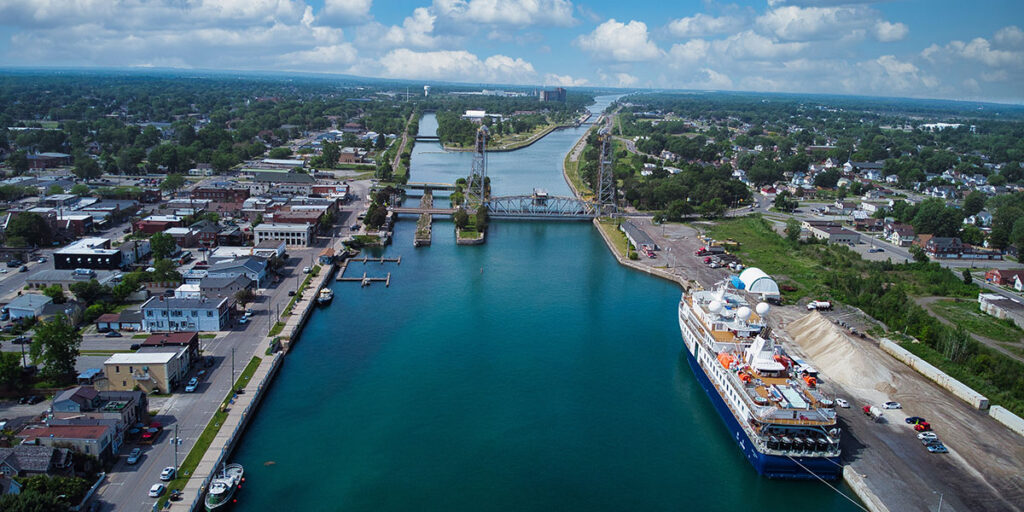 An aerial view of Port Colborne