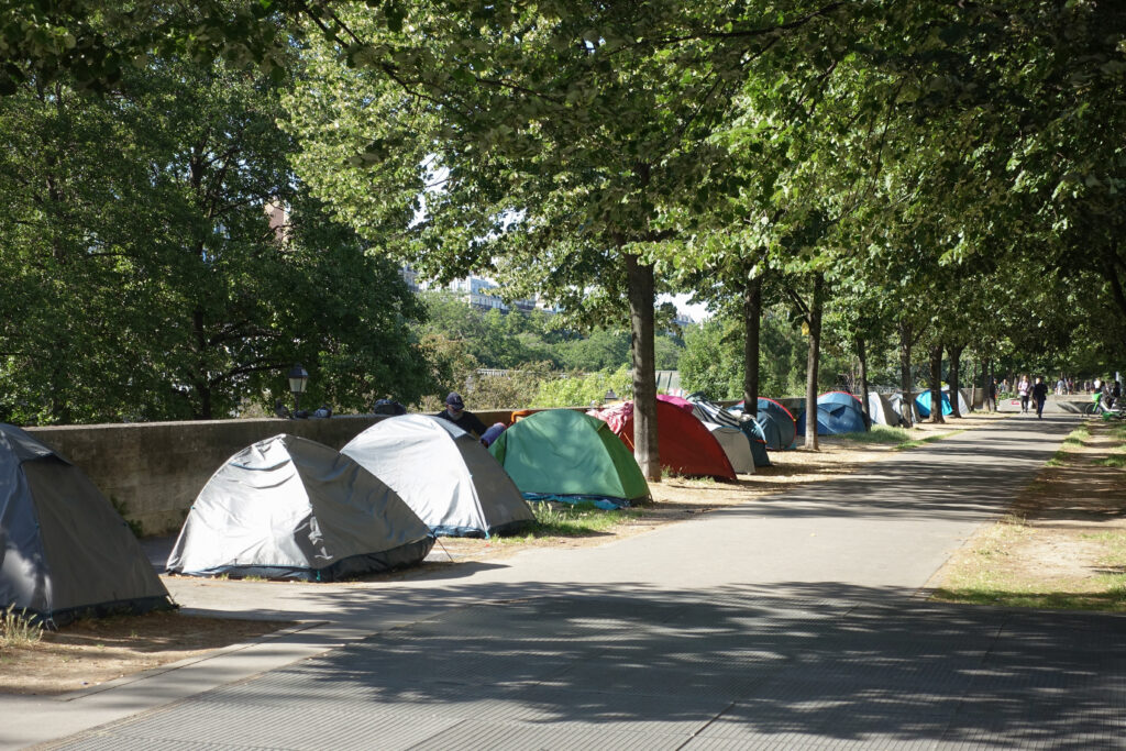 A row of tents along a path