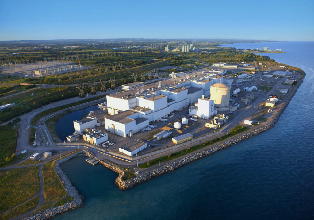 An aerial view of the Darlington nuclear generating plant