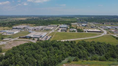 An aerial photograph of the Koppert Canada site in Niagara-on-the-Lake