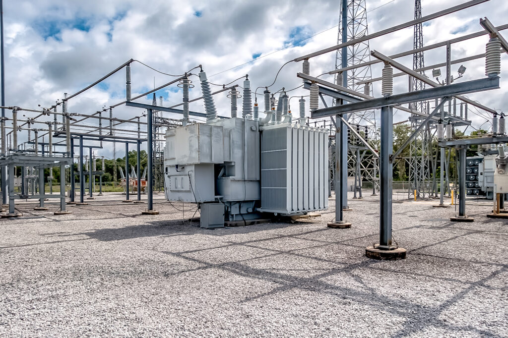 A high-voltage power substation