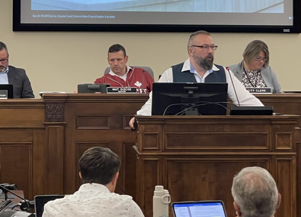 GNCC Director of Policy & Government Relations Hugo Chesshire addresses St. Catharines City Council on June 9, 2025